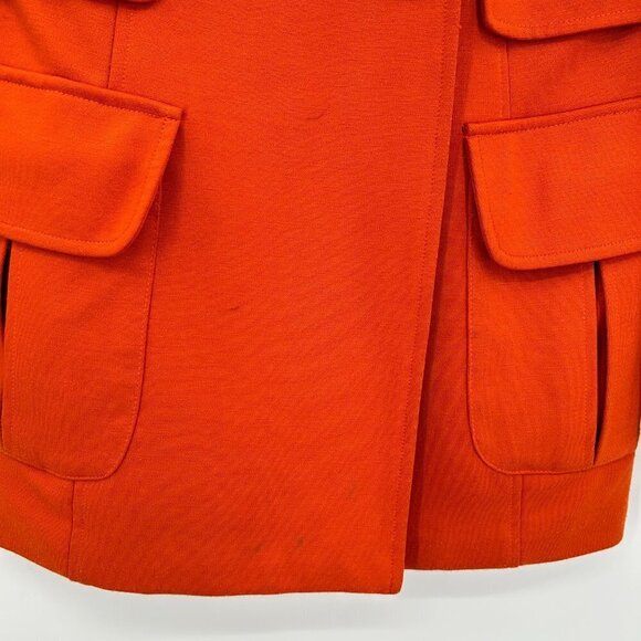 SANDRO Women's Orange Double Breasted Outdoor Spring Fall Peacoat Size Small - Picture 6 of 6